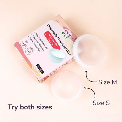 2x Gratis Einweg-Menstruationsscheiben (Größe S + M)